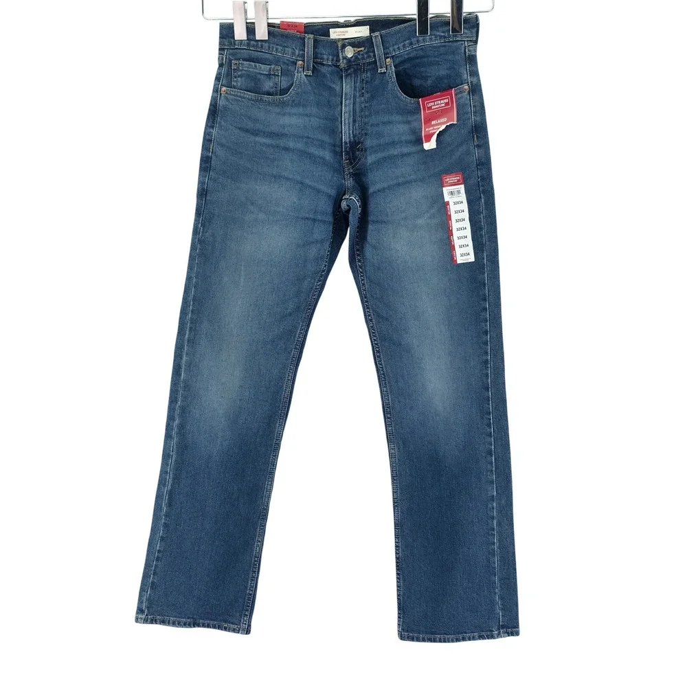 Levi Strauss Signature Relaxed Fit Jeans Mens 32x34 Blue Denim Straight Leg NWT